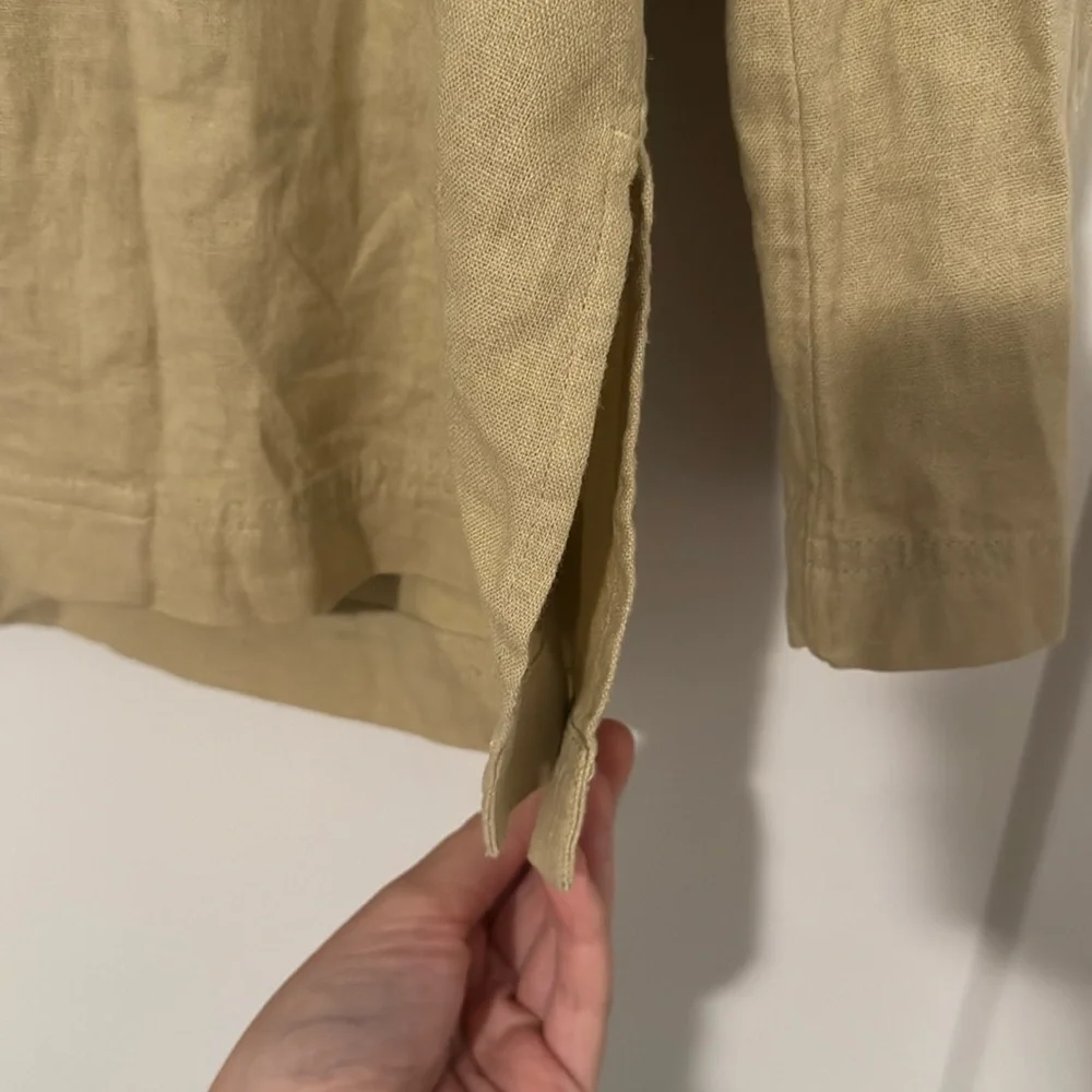 Melrose And Market Collarless Linen Blazer In Beige Khaki - Picture 4 of 5